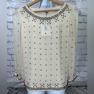 DIANE VON FURSTENBERG Silk blouse studded